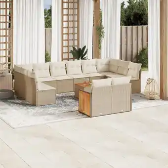 ManoMano 13-tlg. Garten-Sofagarnitur mit Kissen Beige Poly Rattan vidaXL99827 Angebot