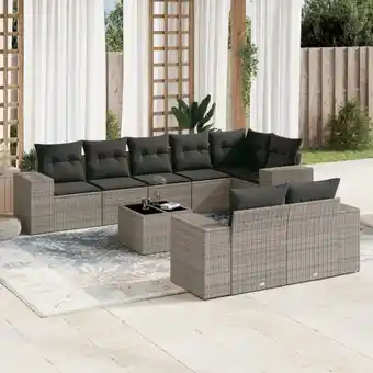 ManoMano 9-tlg. Garten-Sofagarnitur mit Kissen Grau Poly Rattan vidaXL88293 Angebot