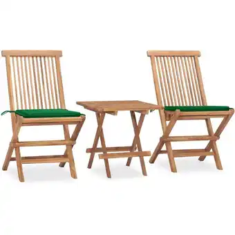 ManoMano 3-tlg. Garten-Essgruppe mit Kissen Klappbar Massivholz Teak vidaXL355777 Angebot