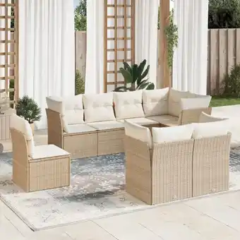 ManoMano 8-tlg. Garten-Sofagarnitur mit Kissen Beige Poly Rattan vidaXL69197 Angebot