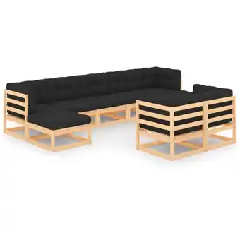 ManoMano 9-tlg. Garten-Lounge-Set,Gartenmöbel-Set mit Kissen Massivholz Kiefer vidaXL Angebot