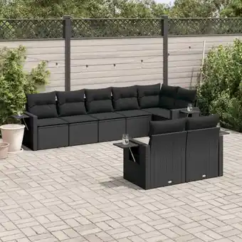 ManoMano 8-tlg. Garten-Sofagarnitur mit Kissen Schwarz Poly Rattan vidaXL72031 Angebot