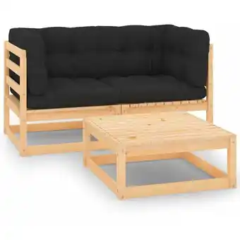 ManoMano 3-tlg. Garten-Lounge-Set,Gartenmöbel-Set mit Kissen Kiefer Massivholz vidaXL Angebot