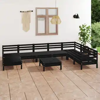 ManoMano 9-tlg. Garten-Lounge-Set Massivholz Kiefer Schwarz vidaXL417493 Angebot