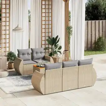 ManoMano 6-tlg. Garten-Sofagarnitur mit Kissen Beige Poly Rattan vidaXL46242 Angebot