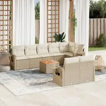 ManoMano 9-tlg. Garten-Sofagarnitur mit Kissen Beige Poly Rattan vidaXL32920 Angebot