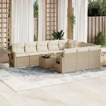 ManoMano 11-tlg. Garten-Sofagarnitur mit Kissen Beige Poly Rattan vidaXL98232 Angebot