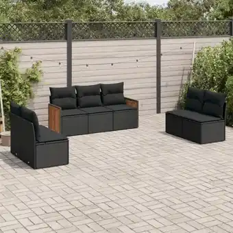 ManoMano 7-tlg. Garten-Sofagarnitur mit Kissen Schwarz Poly Rattan vidaXL30465 Angebot