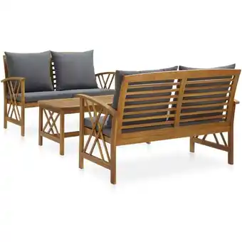 ManoMano 3-tlg. Garten-Lounge-Set,Gartenmöbel-Set mit Auflagen Massivholz Akazie vidaXL Angebot