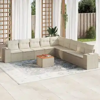 ManoMano 10-tlg. Garten-Sofagarnitur mit Kissen Beige Poly Rattan vidaXL98426 Angebot