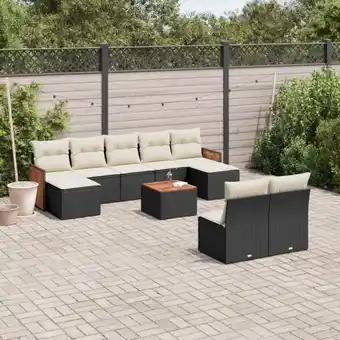 ManoMano 10-tlg. Garten-Sofagarnitur mit Kissen Schwarz Poly Rattan vidaXL63845 Angebot