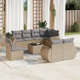 ManoMano 9-tlg. Garten-Sofagarnitur mit Kissen Beige Poly Rattan vidaXL51942 Angebot