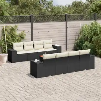 ManoMano 9-tlg. Garten-Sofagarnitur mit Kissen Schwarz Poly Rattan vidaXL738240 Angebot