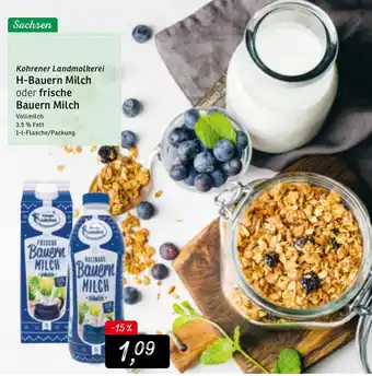 KONSUM Kohrener Landmolkerei H-Bauern Milch oder frische Bauern Milch 1L Angebot