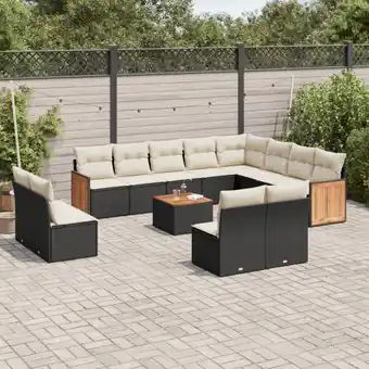 ManoMano 13-tlg. Garten-Sofagarnitur mit Kissen Schwarz Poly Rattan vidaXL77699 Angebot