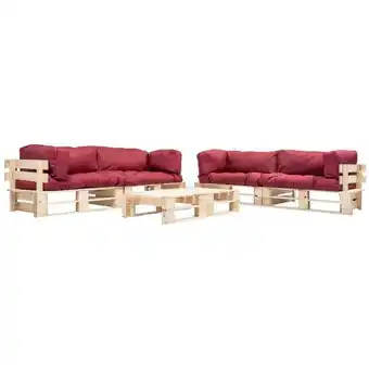 ManoMano 6-tlg. Paletten-Lounge-Set mit Kissen in Rot Holz vidaXL462888 Angebot