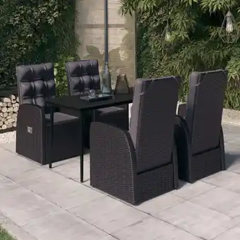 ManoMano 5-tlg. Garten-Essgruppe,Gartenmöbel Set mit Kissen Schwarz vidaXL Angebot