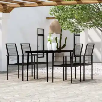 ManoMano 5-tlg. Gartenmöbel Set Sitzgruppe Garten mit Tisch und Stühlen - Schwarz BV754082 Bonnevie Angebot