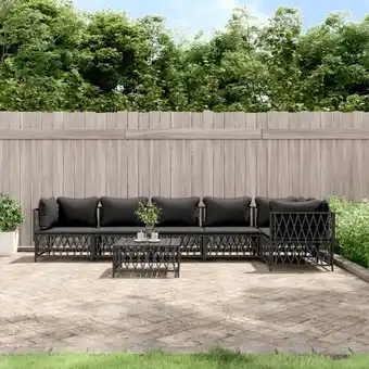 ManoMano 7-tlg. Garten-Lounge-Set,Gartenmöbel-Set mit Kissen Anthrazit Stahl vidaXL Angebot