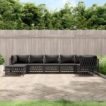 ManoMano 7-tlg. Garten-Lounge-Set,Gartenmöbel-Set mit Kissen Anthrazit Stahl vidaXL Angebot