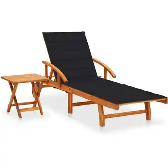 ManoMano Sonnenliege Gartenliege Liegestuhl - mit Tisch und Auflage Akazie Massivholz BV766769 Bonnevie Angebot