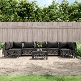 ManoMano 8-tlg. Garten-Lounge-Set,Gartenmöbel-Set mit Kissen Anthrazit Stahl vidaXL Angebot