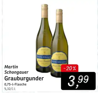 KONSUM Martin Schongauer Grauburgunder 0,75L Angebot