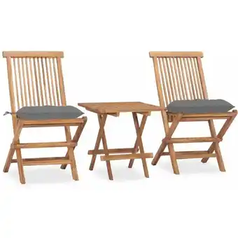 ManoMano 3-tlg. Garten-Essgruppe Gartenmöbel Set Sitzgruppe mit Kissen Klappbar Massivholz Teak DE68171 Angebot