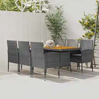 ManoMano 7-tlg. Garten-Essgruppe Gartenmöbel Set Sitzgruppe Poly Rattan Grau DE23329 Angebot