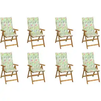 ManoMano 8er Set Gartenstühle Gartensessel Klappbare mit Kissen Stühle für Garten Terrasse Balkon Massivholz Akazie DE15039 Angebot