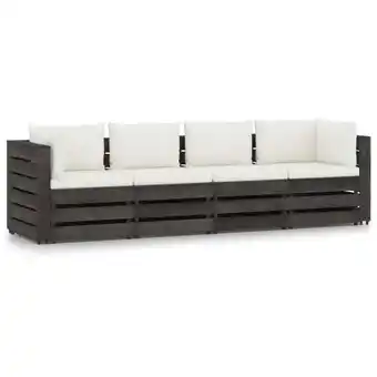 ManoMano 4-Sitzer-Gartensofa,Gartenstuhl,Lounge-Sofa mit Kissen Grau Imprägniertes Holz AGHDE998458 Maisonchic Angebot