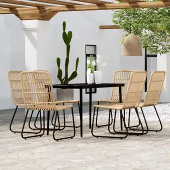 ManoMano 7-tlg. Gartenmöbel Set Sitzgruppe Garten mit Tisch und Stühlen - Eichen-Optik BV763421 - BonneVie Angebot