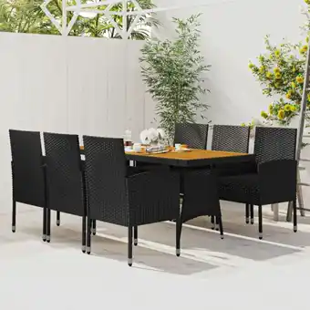 ManoMano 7-tlg. Gartenmöbel Set Sitzgruppe Garten mit Tisch und Stühlen - Poly Rattan Schwarz BV766452 Bonnevie Angebot