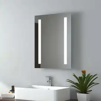 ManoMano Led Badspiegel 45x60cm Badezimmerspiegel mit Beleuchtung Kaltweißes Licht - Emke Angebot