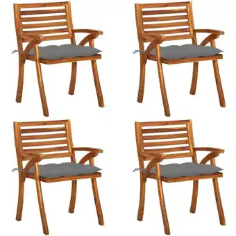 ManoMano 4 Stk. Gartenstühle Garten Balkon Terrasse Outdoor Sessel Gartenmöbel mit Kissen Massivholz Akazie BZRBD138131 Maisonchic Angebot