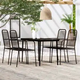 ManoMano 5-tlg. Garten-Essgruppe,Gartenmöbel Set Schwarz vidaXL Angebot