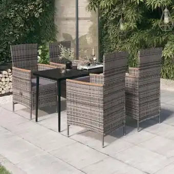 ManoMano 5-tlg. Garten-Essgruppe,Gartenmöbel Set mit Kissen Grau vidaXL936864 Angebot