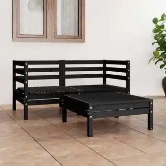 ManoMano 3-tlg. Garten-Lounge-Set,Gartenmöbel-Set Schwarz Massivholz Kiefer vidaXL Angebot