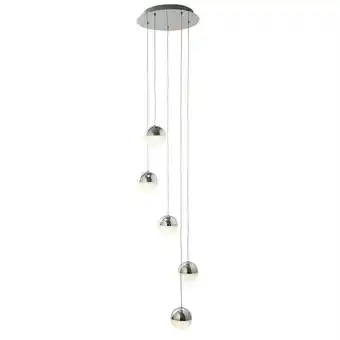 ManoMano Marbles - Integrierte led 5 Light Spiral Cluster Anhänger Chrom, Crushed Ice Glass - Searchlight Angebot