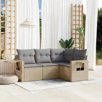 ManoMano 4-tlg. Garten-Sofagarnitur mit Kissen Beige Poly Rattan vidaXL88039 Angebot