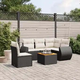 ManoMano 6-tlg. Garten-Sofagarnitur mit Kissen Schwarz Poly Rattan vidaXL11005 Angebot