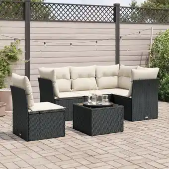 ManoMano 6-tlg. Garten-Sofagarnitur mit Kissen Schwarz Poly Rattan vidaXL659847 Angebot