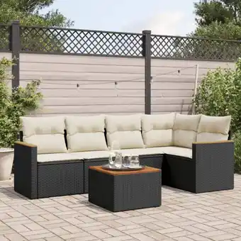 ManoMano 6-tlg. Garten-Sofagarnitur mit Kissen Schwarz Poly Rattan vidaXL23386 Angebot