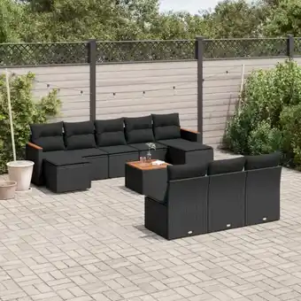 ManoMano 11-tlg. Garten-Sofagarnitur mit Kissen Schwarz Poly Rattan vidaXL91912 Angebot