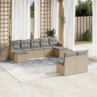 ManoMano 9-tlg. Garten-Sofagarnitur mit Kissen Beige Poly Rattan vidaXL18309 Angebot