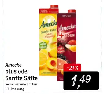 toom Baumarkt Amecke Plus oder Sanfte Säfte 1L Angebot