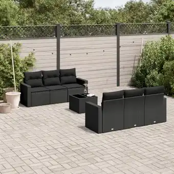 ManoMano 7-tlg. Garten-Sofagarnitur mit Kissen Schwarz Poly Rattan vidaXL412171 Angebot