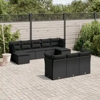 ManoMano 10-tlg. Garten-Sofagarnitur mit Kissen Schwarz Poly Rattan vidaXL90274 Angebot