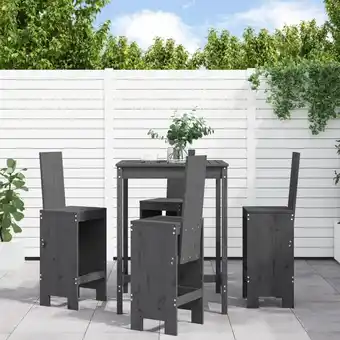 ManoMano 5-tlg. Gartenbar-Set，Gartenmöbel-Set Grau Massivholz Kiefer vidaXL Angebot