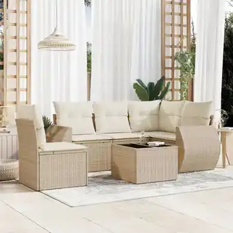 ManoMano 6-tlg. Garten-Sofagarnitur mit Kissen Beige Poly Rattan vidaXL37500 Angebot